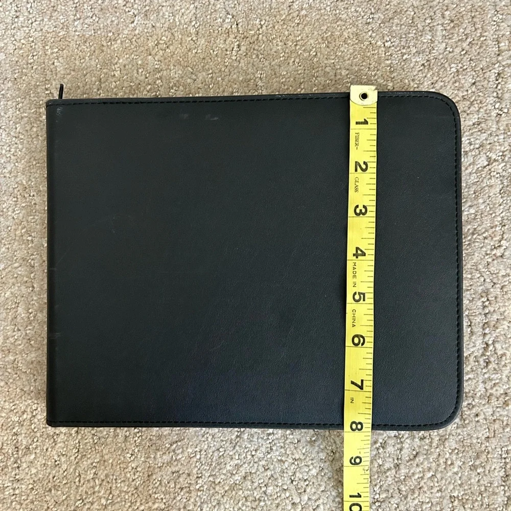 Portfolio faux blk leather 8” x 10” zippered SUPER FAST SHIPPING